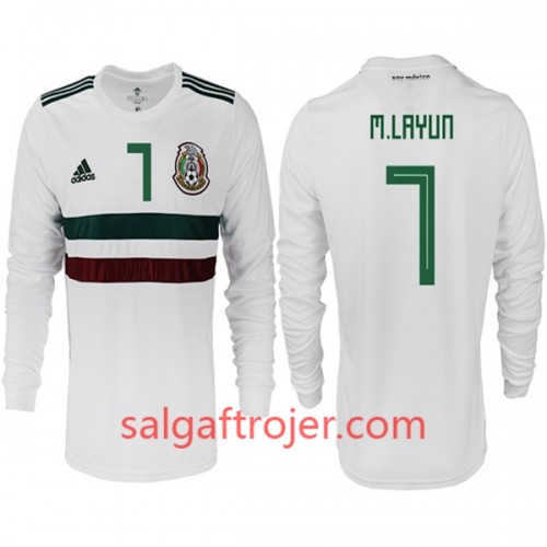 Mexiko Fodboldtrøjer M. LAYUN 7 Udebanesæt VM 2018 Langærmet Mexiko Fodboldtrøjer M. LAYUN 7 Udebanesæt VM 2018 Langærmet